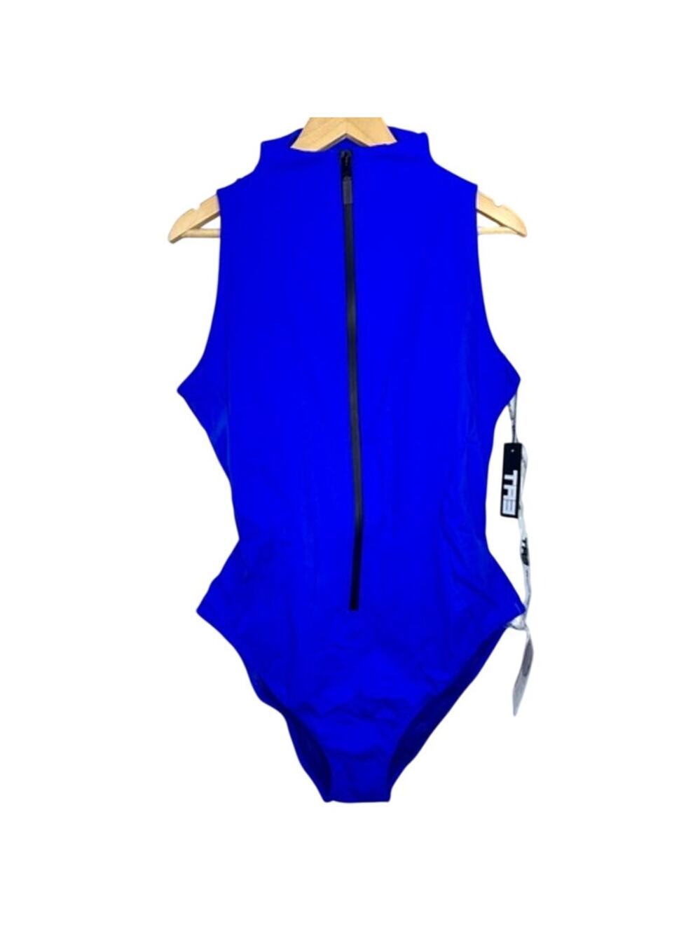NWT TA3 Sleeveless Surfy Sapphire Blue Lace Up Corset One Piece Swimsuit Size 3X